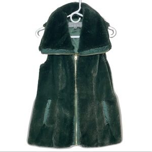 Andrew Marc Green Faux Fur Vest